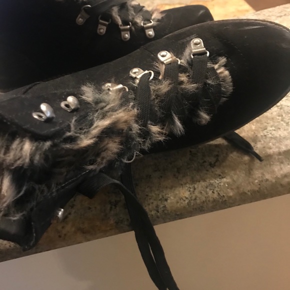 Esprit Black Faux Suede and Fur Bootie - Picture 3 of 4